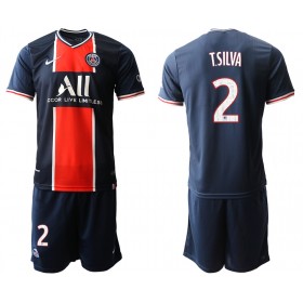 Fußballtrikots Paris Saint-Germain Thiago Silva 2 Kinder 2020-2021 Kurzarm Heimtrikotsatz kaufen
